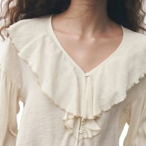ZARA LIMITED EDITION RUFFLED ROMANTIC BLOUSE - Picture 5 of 8
